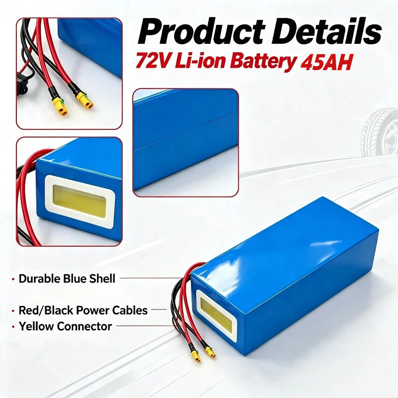 72V 45Ah Lithium-ion driehoeki - 72V 40Ah Lifepo4 Battery Pack recensie en prijs